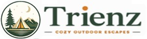 Trienz Cozy Outdoors footer logo representing camping, glamping, cabins, and relaxing outdoor living.Trienz Cozy Outdoors footer logo representing camping, glamping, cabins, and relaxing outdoor living.