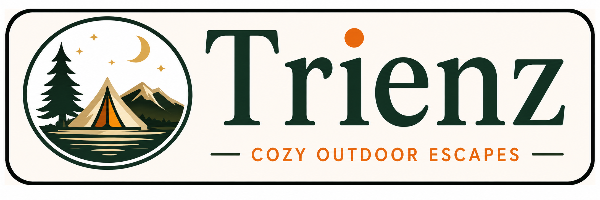 Trienz logo with the tagline “Cozy Outdoors,” representing warm and inspiring outdoor experiences.